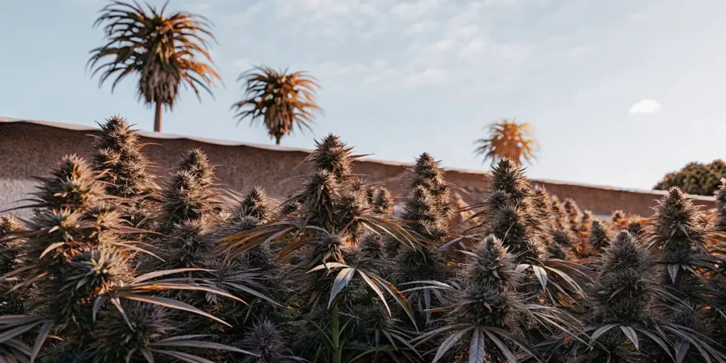 Plantáž konopí Acapulco Gold v plném květu
