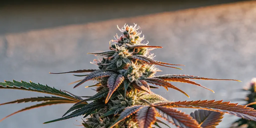 Detail barevného květu Afghan Kush