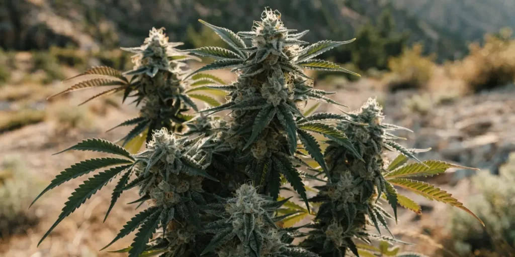 Afghan Kush v kamenité horské krajině