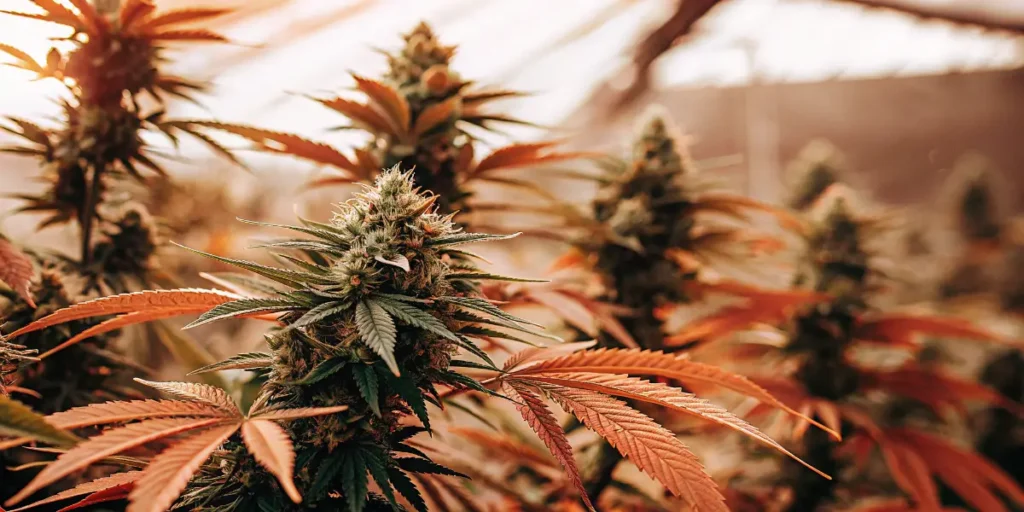 Afghan x Haze s podzimním zbarvením listů