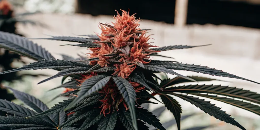 Amnesia Kush s výraznými červenými pestíky