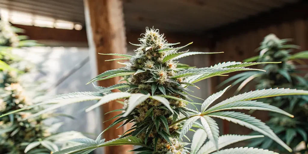 American Haze s hustým květenstvím ve skleníku